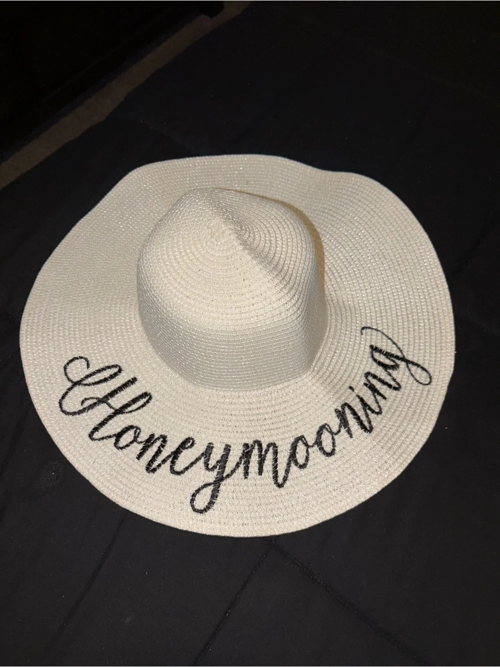 Honeymooning Straw Sun Hat - White